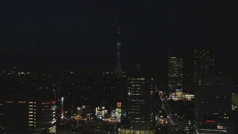 Dolly back of Tokyo night view Stock Footage 108698149