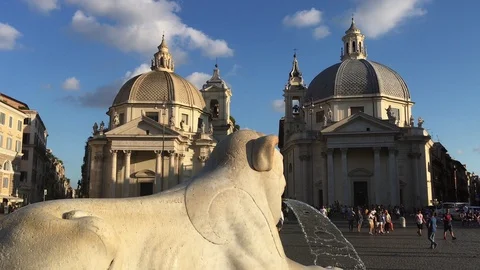 Dolly camera on piazza del popolo Stock Footage 119156161