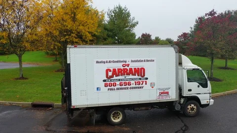 Dolly Close Up View of a Carrano HVAC Truck