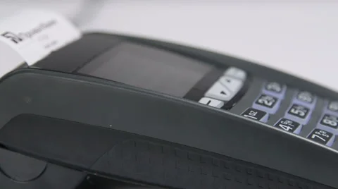Dolly: Credit card processing Stock Footage 47864634