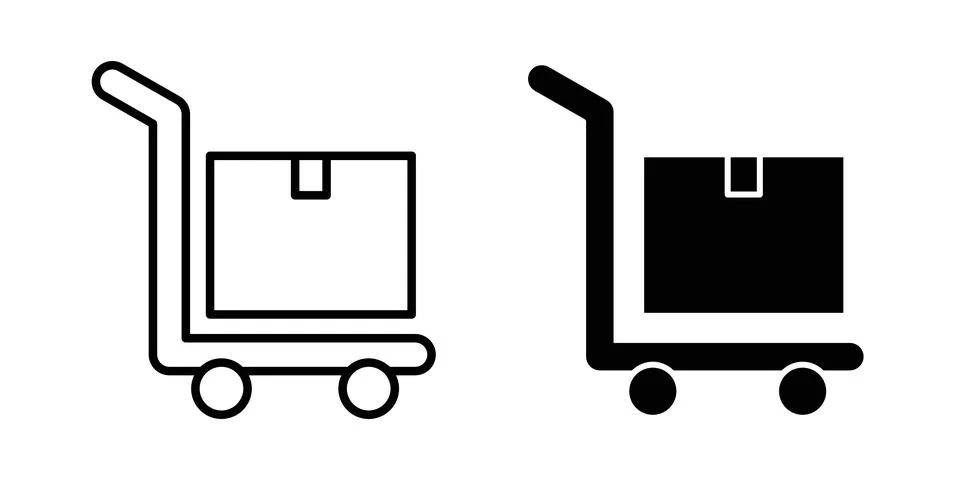Dolly flatbed icon symbol. Flat and Stroke Vector illustration Stock Illustration