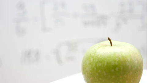 Dolly focus tracking footage from left to rig of school desk Stock Footage 84090783