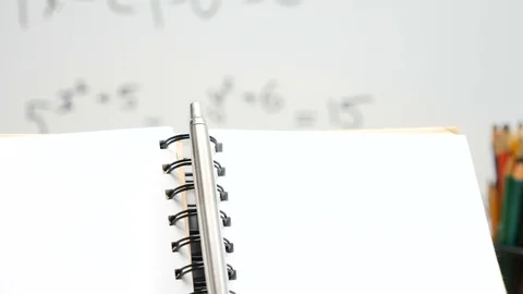 Dolly focus tracking footage of school desk Stock Footage 84090685