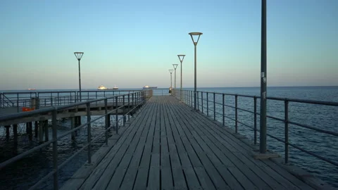 Dolly forward motion on pier in Limonassol, Cyprus Stock Footage 157967993