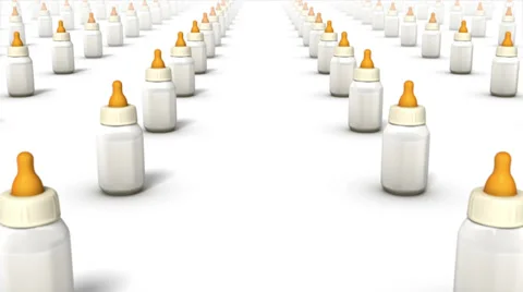 Dolly forward over many Baby Bottles to none Stock Footage 31904553