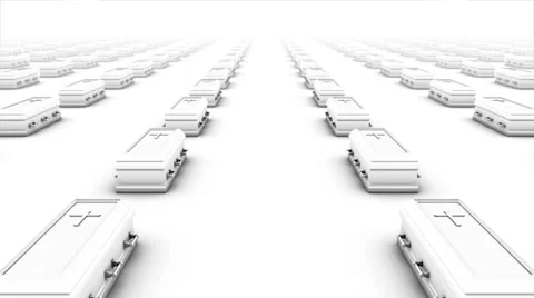 Dolly forward over many Coffins to none Stock Footage 32628627