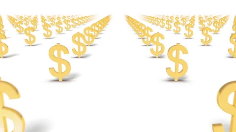 Dolly forward over many Dollar Signs to none  Stock Footage 40951315