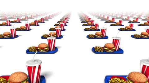 Dolly forward over many Fast Foods to none Stock Footage 32934669