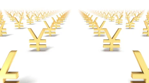 Dolly forward over many Yen Symbols to none Stock Footage 40400185