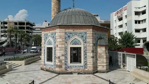 Dolly Forward Shot of a Small Mosque in Izmir Turkey Stock Footage 208030219