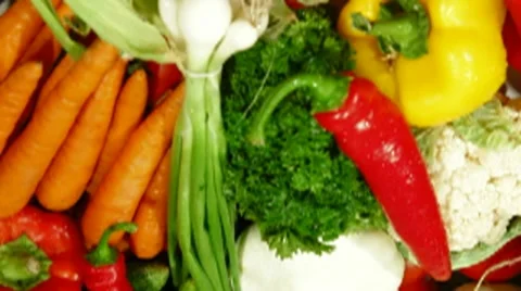 DOLLY: Fresh Vegetables Stock Footage