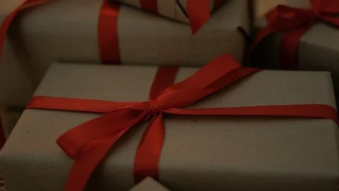 Dolly of gift boxes Stock Footage 94733554