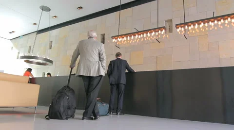 Dolly in hotel lobby Stock Footage 1095077