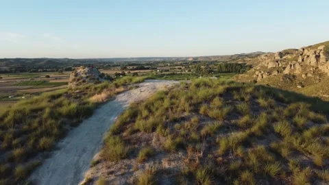Dolly in to the lake from the mountain Stock Footage 158538172