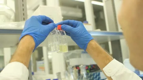 Dolly of a man working in a lab Stock Footage 10625192