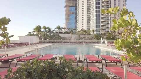 DOLLY IN TO MISTY POOL Video stock 104482697