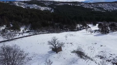 Dolly out of the snow mountains Stock Footage 158547555