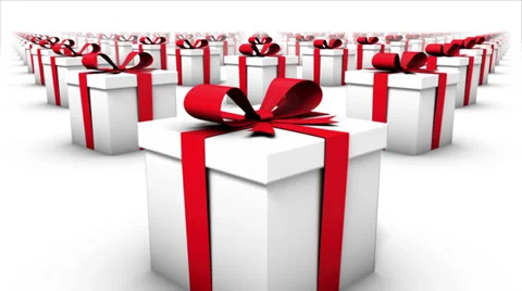 Dolly over many Gift Boxes to a single Stock Footage 28935448