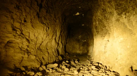 Dolly Pan of Abandon Gold Silver Mine at Night Stock Footage 40752871
