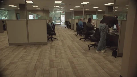 DOLLY IN-PEOPLE IN OFFICE Stock Footage 214958268