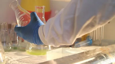 Dolly of a person working in a lab (3) Video stock 10678685
