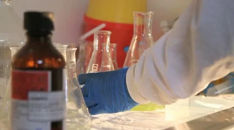 Dolly of a person working in a lab (4) Video stock 10672330