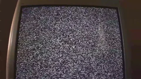 Dolly pullback of a TV with static Stock Footage 58947523