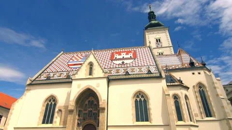 Dolly revel of St Marks Square, Croatia Stock Footage 40102938