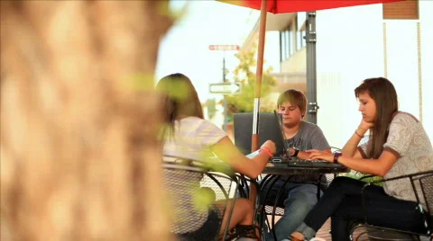 Dolly right students studying Stock Footage