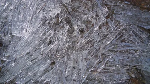 Dolly sharp glass ice floes structure Icebergs hummocks natural landscape spring Vidéo 204121843