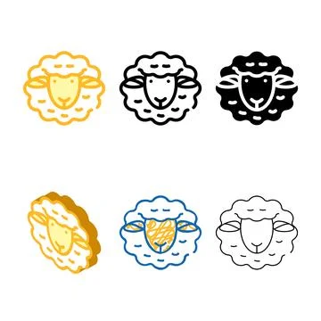 Dolly sheep clone color icon vector simplified Stock Illustration