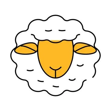 Dolly sheep clone icon color illustration Stock Illustration