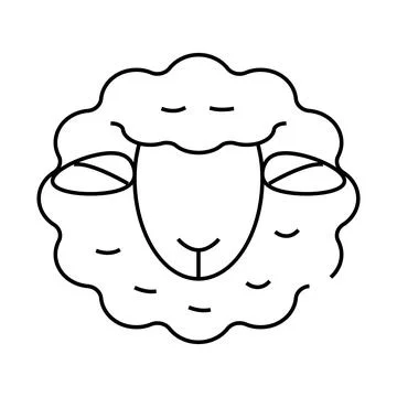 Dolly sheep clone line icon vector illustration Stock Illustration