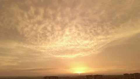 Dolly shoot moving forward by sunset sky orange clouds Stock Footage 157527734