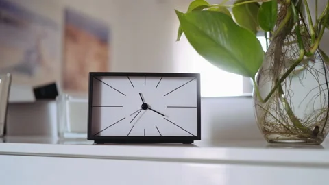 Dolly shot of an alarm clock Stock Footage 238459207