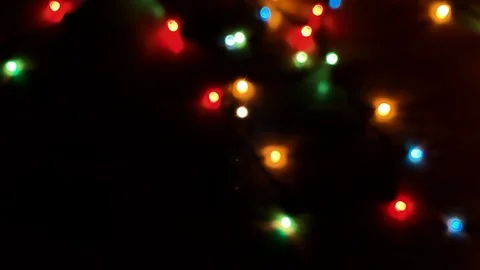 Dolly shot. Blinking Christmas Tree lights. Abstract background. New Year Stock Footage 120316467