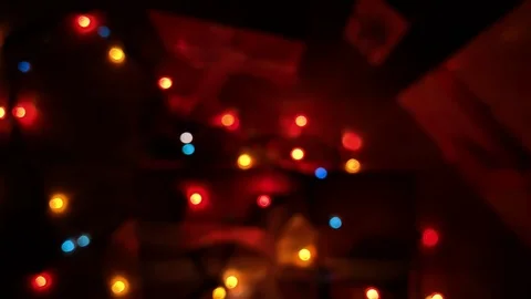 Dolly shot. Blinking Christmas Tree lights. Abstract background. New Year Stock-Footage 120316537