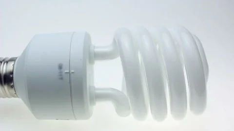 Dolly shot of CFL bulb, closeup Stock Footage 45583244