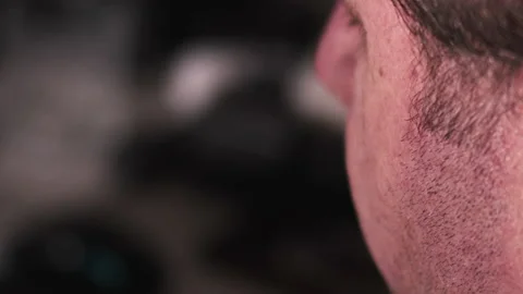Dolly Shot of Close Up Old Man Using Computer Keyboard Stock Footage 169551049
