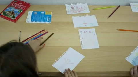 Dolly shot of drawing table Stock Footage 78765495