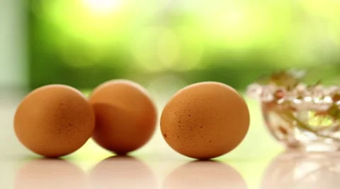 Dolly shot of eggs Stock Footage 51929587
