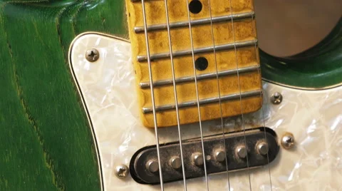 Dolly shot of electric guitar in studio Stock Footage 59864467