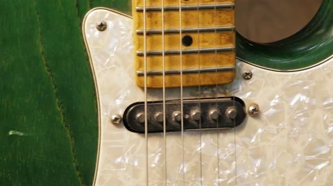 Dolly shot of electric guitar in studio Stock Footage 59865090