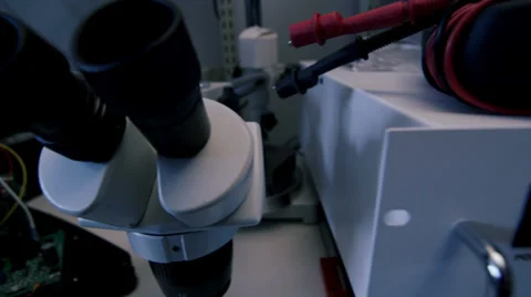 Dolly Shot of Electronic Microscope Stock Footage 36096456