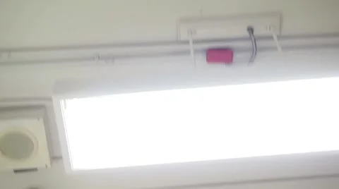 Dolly shot on fluorescence lamp Stock Footage 45568590