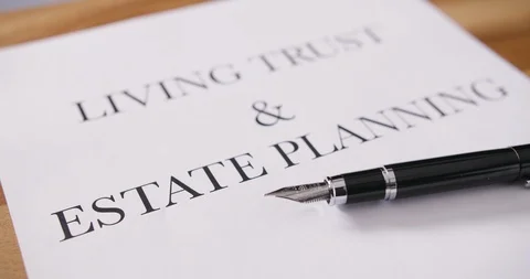 Dolly Shot Of Fountain Pen On Estate Planning Document  4K Stock Footage