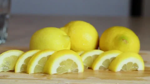 Dolly Shot of Fresh Cut Lemons 動画素材 24708768