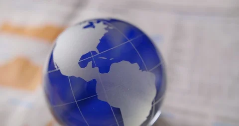 Dolly Shot Of Glass Globe On Table 4K Stock Footage 86084307