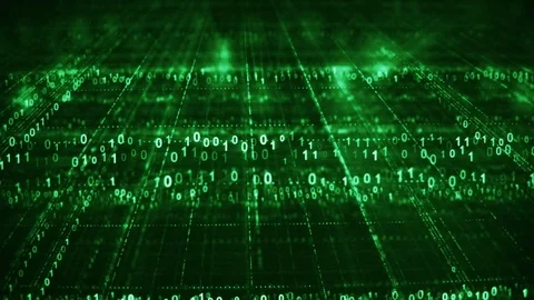 Dolly shot of green binary code grid seamless loop animation 4k (4096x2304) Stock Footage 82974987