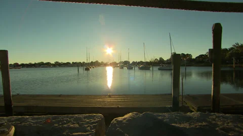 Dolly shot by the harbor Stock Footage 36478557